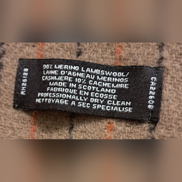 Vintage Y2K Coach Brown Merino Wool & Cashmere Casual Neutral Boho Scarf Wrap - Picture 8 of 8